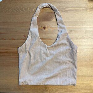 Klassy Network brami nude halter crop top with subtle detail